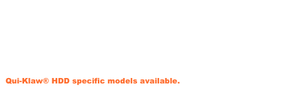 Built to make hole fast! In soft ground there is nothing that penetrates as fast and keeps the hole as clean as Qui-Klaw® Claw Bits. The Qui-Klaw® was initially developed for downhole drilling but has many applications in the HDD field. 

Choose from Drillhead’s patented 8 cutter design or the popular 5 cutter design. 5 cutter claw bits perform great for most applications but when you need greater penetration rates, huge cutting return area and a bit that will not plug up, the 8 cutter claw bit is the bit for you.

Qui-Klaw® HDD specific models available.